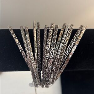 World Marker Bangles Silver Tones Brand New Retail $19.99